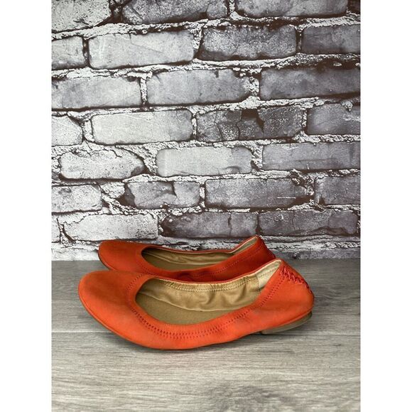 Lucky Brand Leather Emmie Orange Leather Ballet Flats Women’s Sz 8.5M US/38.5EU - Picture 8 of 16